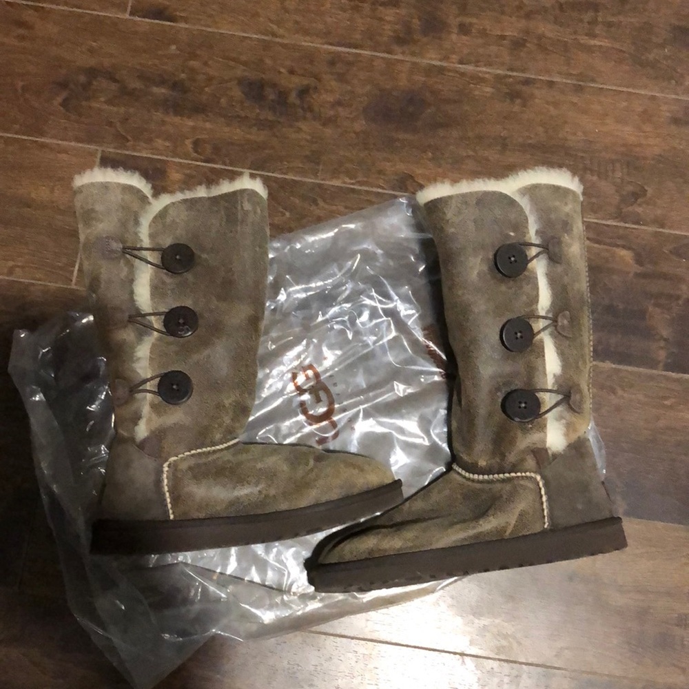 UGG Brown Winter Boots with Button Detail